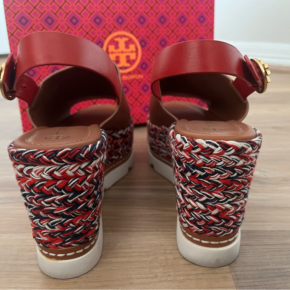 Tory Burch Leather Platform Sandals — Size 8 - Picture 6 of 8
